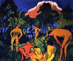 Ernst Ludwig Kirchner - Bilder Gemälde - Akte in der Sonne, Moritzburg