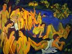 Ernst Ludwig Kirchner - Bilder Gemälde - Bathers at Moritzburg