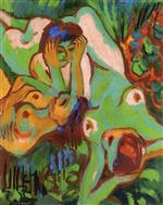 Ernst Ludwig Kirchner  - paintings - Bathing in the Wiese
