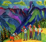 Ernst Ludwig Kirchner - Bilder Gemälde - Bergheuer, Heuer auf der Alp