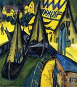 Ernst Ludwig Kirchner - Bilder Gemälde - Burgstaaken Harbor, Fehmarn