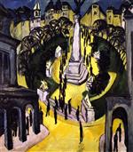 Ernst Ludwig Kirchner  - Bilder Gemälde - Der Belle-Alliance-Platz, Berlin