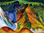 Ernst Ludwig Kirchner  - Bilder Gemälde - Der Bert, Weißfluh und Schafgrind