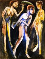 Ernst Ludwig Kirchner  - Bilder Gemälde - Der Tanz zwischen den Frauen