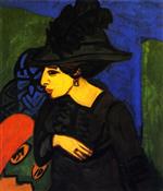 Ernst Ludwig Kirchner  - Bilder Gemälde - Dodo in a Feathered Hat