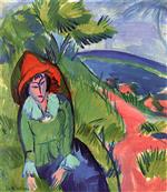 Ernst Ludwig Kirchner  - Bilder Gemälde - Erna by the Sea, Fehmarn