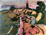 Ernst Ludwig Kirchner  - Bilder Gemälde - Fehmarn Coast with Lighthouse