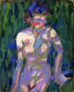 Ernst Ludwig Kirchner  - Bilder Gemälde - Female Nude with Foliage Shadows