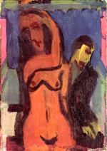 Ernst Ludwig Kirchner  - Bilder Gemälde - Female Nude with Male Figure