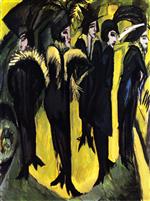 Ernst Ludwig Kirchner  - Bilder Gemälde - Five Women on the Street
