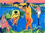 Ernst Ludwig Kirchner  - Bilder Gemälde - Four Bathers