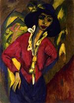 Ernst Ludwig Kirchner  - Bilder Gemälde - Gerda, Half-Length Portrait