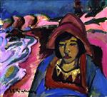 Ernst Ludwig Kirchner  - Bilder Gemälde - Girl in Southwester