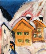 Ernst Ludwig Kirchner  - Bilder Gemälde - Houses in the Snow