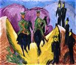 Ernst Ludwig Kirchner  - Bilder Gemälde - Hussars on Horseback