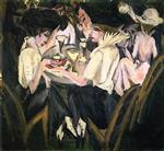 Ernst Ludwig Kirchner  - Bilder Gemälde - In the Café Garden