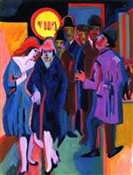 Ernst Ludwig Kirchner  - Bilder Gemälde - Nocturnal Street Scene