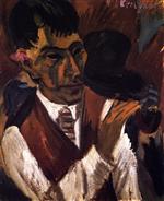 Ernst Ludwig Kirchner  - Bilder Gemälde - Otto Mueller with Pipe