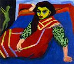 Ernst Ludwig Kirchner  - Bilder Gemälde - Seated Girl (Fränzi Fehrmann)