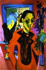 Ernst Ludwig Kirchner  - Bilder Gemälde - Self Portrait with Cat