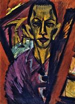 Ernst Ludwig Kirchner  - Bilder Gemälde - Self-Portrait