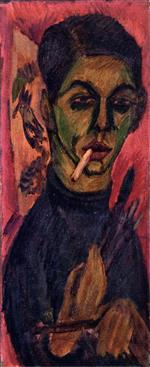 Ernst Ludwig Kirchner  - Bilder Gemälde - Self-Portrait