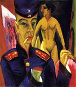 Ernst Ludwig Kirchner  - Bilder Gemälde - Self-Portrait as a Soldier