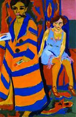 Ernst Ludwig Kirchner  - Bilder Gemälde - Self-Portrait with Model