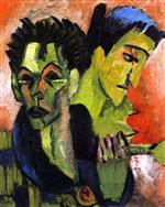 Ernst Ludwig Kirchner  - Bilder Gemälde - Self-Portrait, Double Portrait