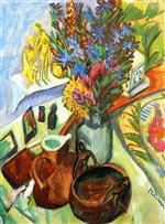 Ernst Ludwig Kirchner  - Bilder Gemälde - Still Life with Jar and Africa Cup