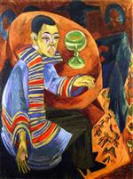 Ernst Ludwig Kirchner  - Bilder Gemälde - The Drinker, Self-Portrait