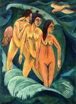 Ernst Ludwig Kirchner  - Bilder Gemälde - Three Bathers