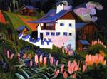 Ernst Ludwig Kirchner  - Bilder Gemälde - Unser Haus, Haus in den Wiesen