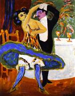Ernst Ludwig Kirchner  - Bilder Gemälde - Varieté, Englisches Tanzpaar