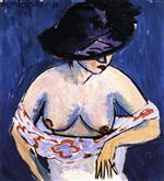 Ernst Ludwig Kirchner  - Bilder Gemälde - Weiblicher Akt mit Hut