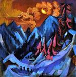 Ernst Ludwig Kirchner  - Bilder Gemälde - Wintermondlandschaft