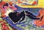 Ernst Ludwig Kirchner  - Bilder Gemälde - Woman with Black Stockings