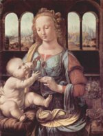 Leonardo da Vinci - Bilder Gemälde - Madonna mit der Nelke