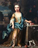 Godfrey Kneller  - Bilder Gemälde - Child with Dog and Squirrel