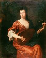 Godfrey Kneller  - Bilder Gemälde - Mrs Arabella Hunt, Playing a Lute