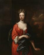 Godfrey Kneller  - Bilder Gemälde - Portrait of a Lady in a Red Dress