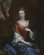 Godfrey Kneller  - Bilder Gemälde - Portrait of a Lady in a red dress