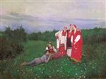 Konstantin Alexejewitsch Korowin - Bilder Gemälde - A Nothern Idyll