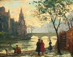 Konstantin Alexejewitsch Korowin - Bilder Gemälde - Along the Seine