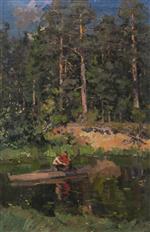 Konstantin Alexejewitsch Korowin - Bilder Gemälde - Anglers in Okhotino