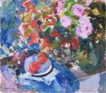 Konstantin Alexejewitsch Korowin - Bilder Gemälde - Asters and Tomatos