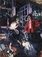 Konstantin Alexejewitsch Korowin - Bilder Gemälde - At the Window-5