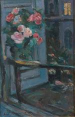 Konstantin Alexejewitsch Korowin  - Bilder Gemälde - Bouquet De Fleurs Devant Le Fenetre