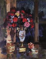 Konstantin Alexejewitsch Korowin  - Bilder Gemälde - Bouquet of Paper Roses
