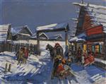 Konstantin Alexejewitsch Korowin  - Bilder Gemälde - By the Gates